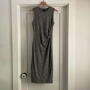 Banana Republic cozy Knit Ruched Side Sheath Dress - Heather Grey - XS